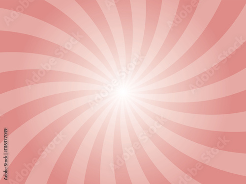 Pink Sunburst background. Radial retro glowing rays banner. Puppy pink retro whirlwind starburst vector abstract background. Twisted radial illustration.