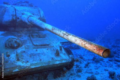 Obraz na płótnie Old tank in the Red Sea near Hurghada in Egypt w salonie