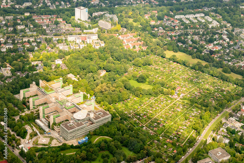 Hospital Bogenhausen in Munich in Germany seen from a small plane photo