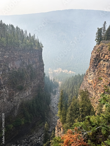 Spahats Creek Falls at the Wells Gray Provincial Park, British Columbia, Canada.	 photo