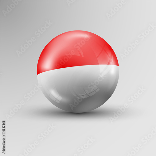 3d sphere background with flag of Indonesia