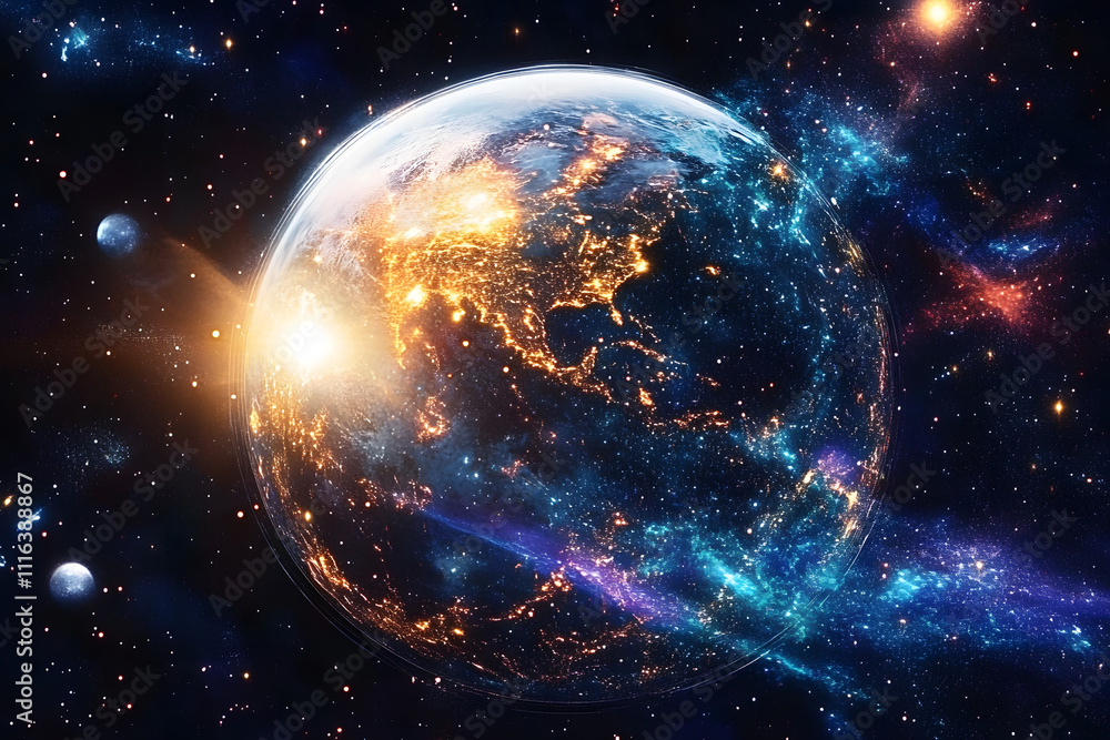 Obraz premium AI generated illustrations of science fiction in space