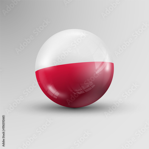 3d sphere background with flag of Poland