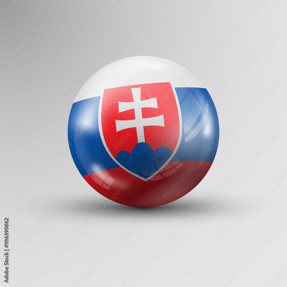 Obraz premium 3d sphere background with flag of Slovakia
