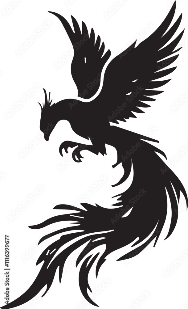 Obraz premium Phoenix silhouette vector EPS 