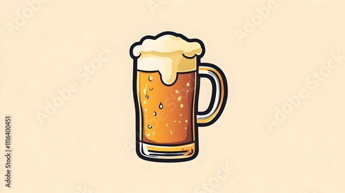 Logo,symbol for Beer  with laurel wreath. Beer in a glass and ears of wheat, refreshing drink. International Beer DayPoster, banner for bar, pub. Craft beer logo- vector illustration. photo