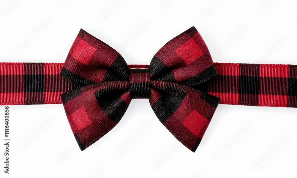 Expressing creativity with a handcrafted red and black plaid bow for festive occasions Expressing creativity with a handcrafted red and black plaid bow for festive occasions