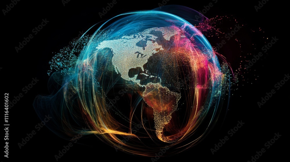 Abstract Artistic Representation of a Colorful Earth Globe Abstract Artistic Representation of a Colorful Earth Globe