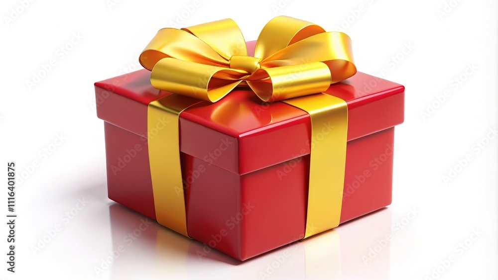 Obraz premium Red Gift Box with Yellow Ribbon - Sale Illustration