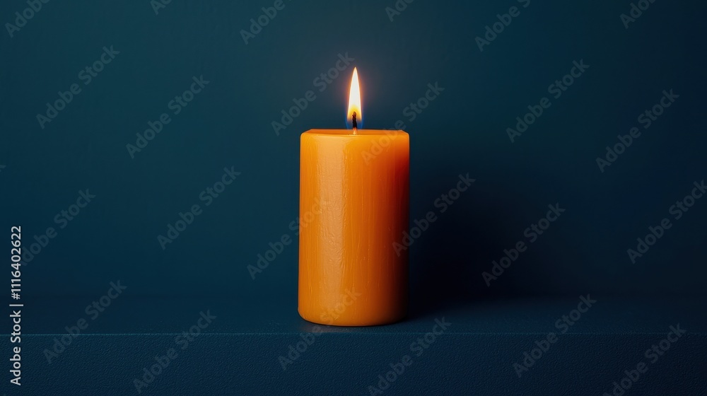 Candle in peaceful indoor setting a minimalist serenity concept Candle in peaceful indoor setting a minimalist serenity concept