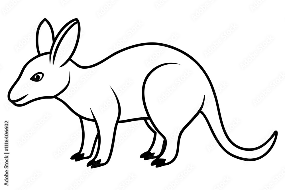 Fototapeta premium aardvark line art silhouette vector illustration