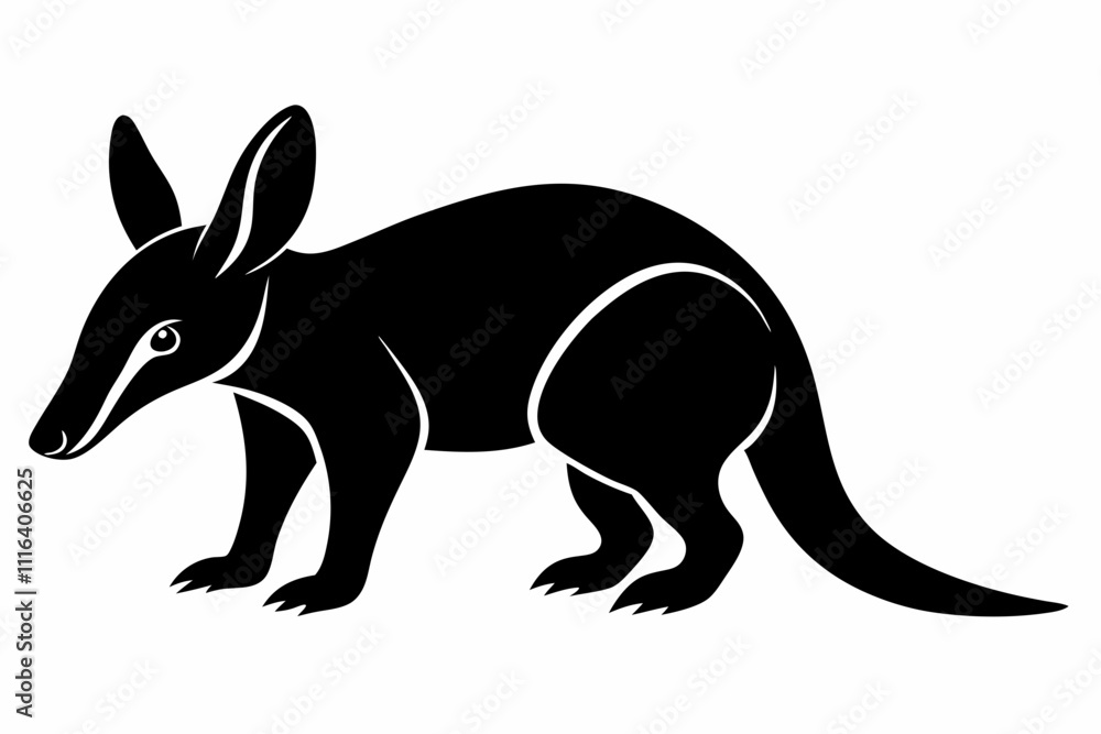 Fototapeta premium aardvark line art silhouette vector illustration