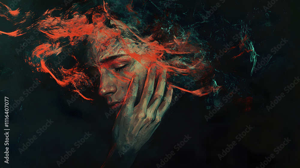 Intricate Digital Painting Depicting the Challenges of Living with Paranoid Personality Disorder and Emotional Isolation Intricate Digital Painting Depicting the Challenges of Living with Paranoid Personality Disorder and Emotional Isolation