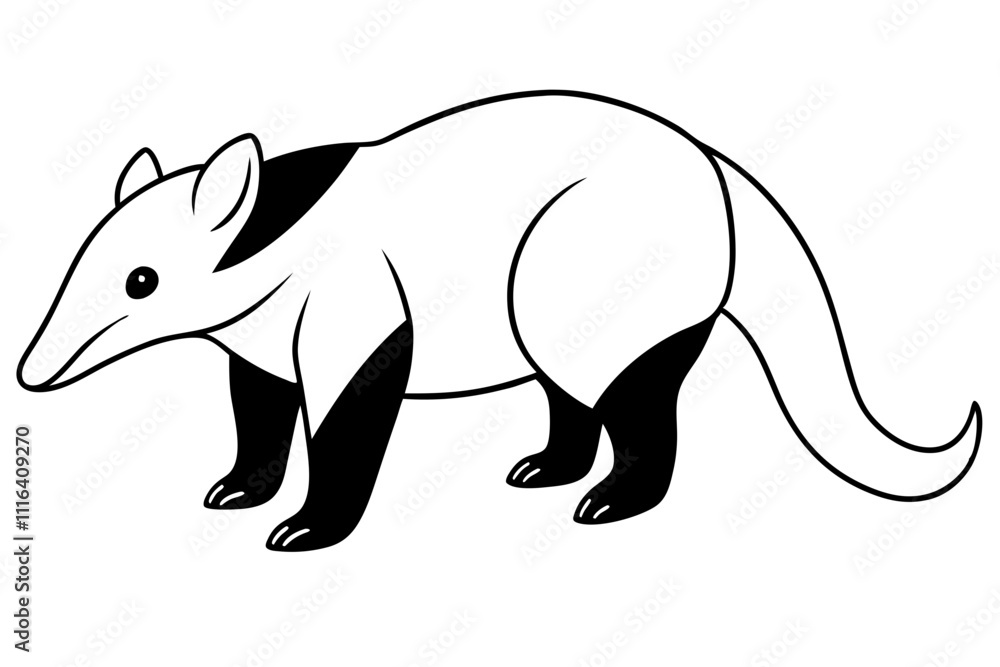 Fototapeta premium anteater line art silhouette vector illustration