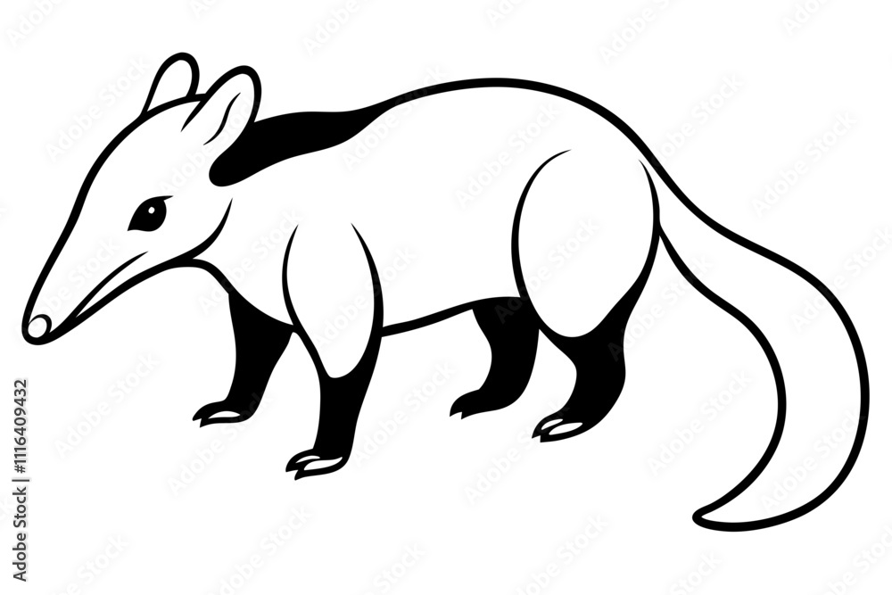 Fototapeta premium anteater line art silhouette vector illustration