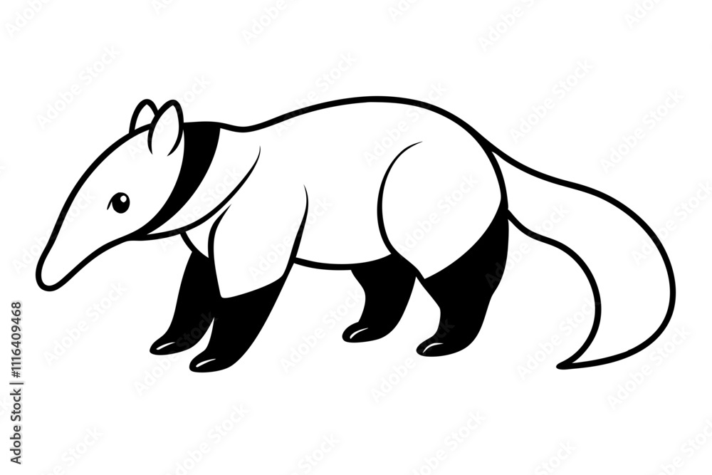 Fototapeta premium anteater line art silhouette vector illustration
