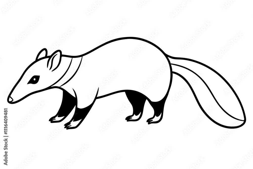 Obraz premium anteater line art silhouette vector illustration