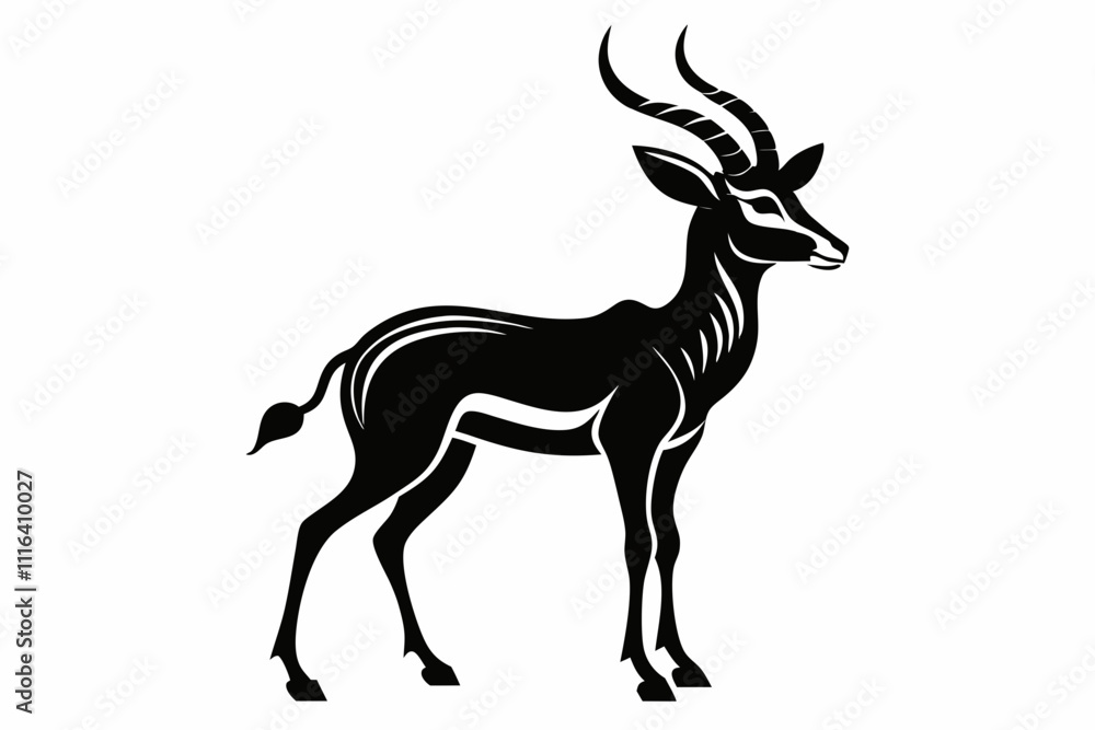 Obraz premium antelope line art silhouette vector illustration