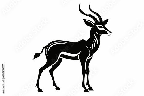 antelope line art silhouette vector illustration photo