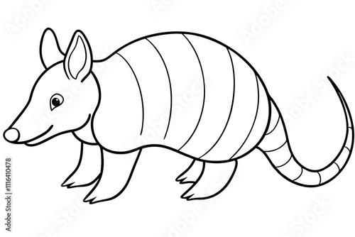 armadillo line art silhouette vector illustration