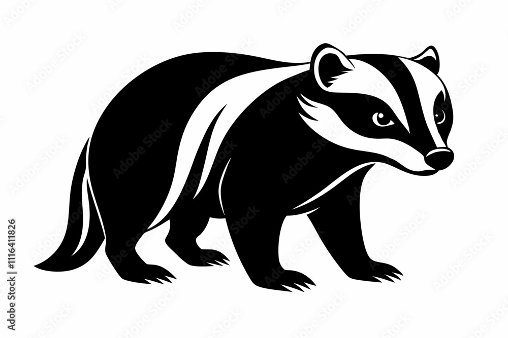 Fototapeta premium badger line art silhouette vector illustration