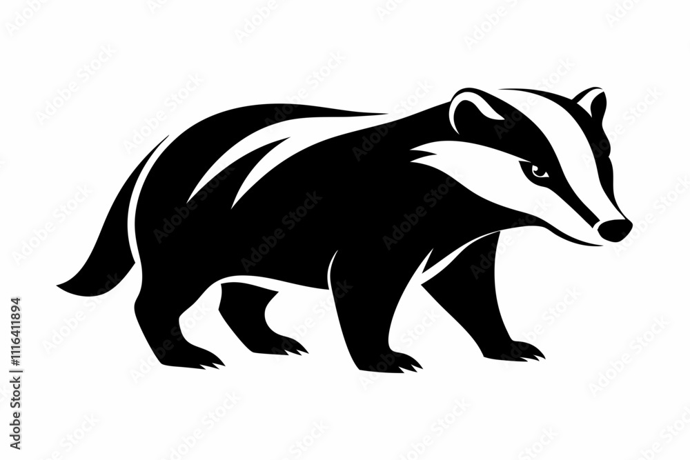 Obraz premium badger line art silhouette vector illustration