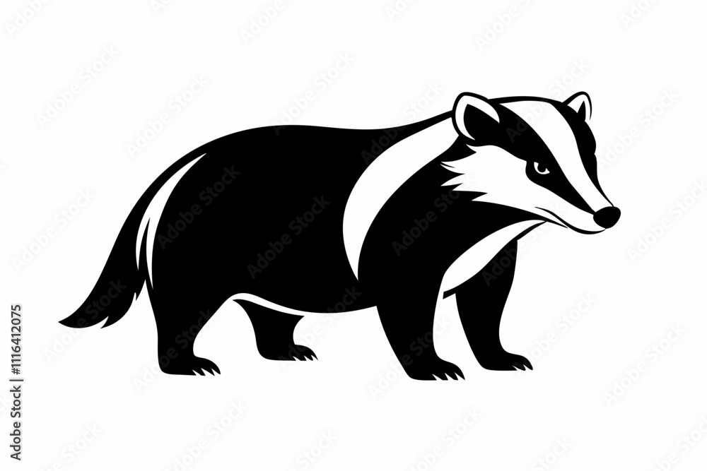 Fototapeta premium badger line art silhouette vector illustration