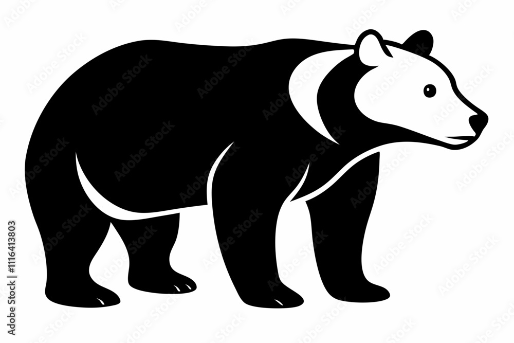 bear line art silhouette vector illustration bear line art silhouette vector illustration