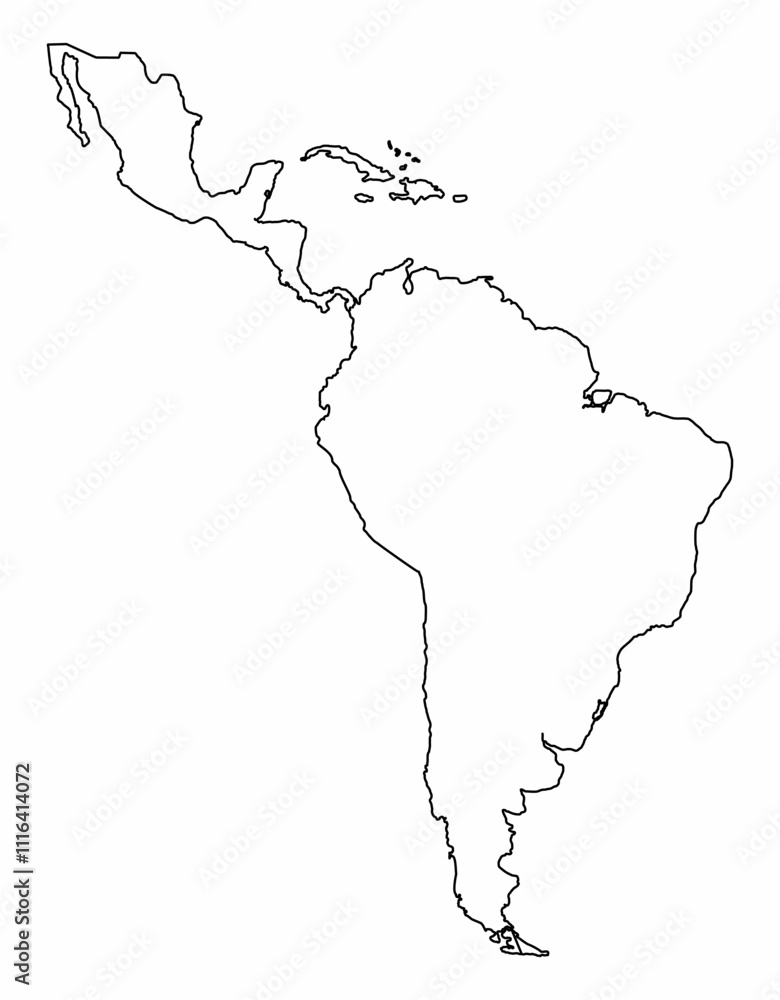 Latin America outline map