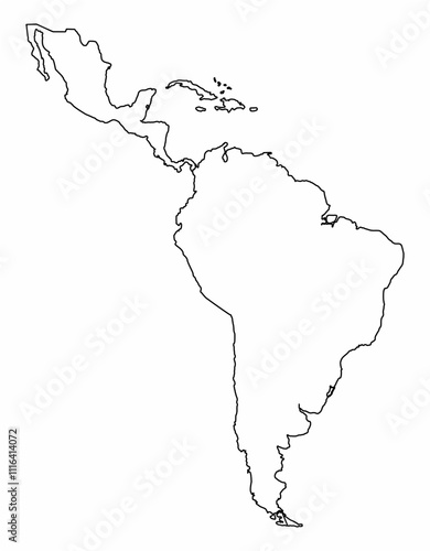 Obraz na płótnie Latin America outline map w salonie