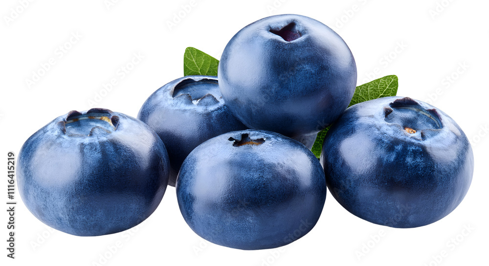 Obraz premium Blueberries isolated on a transparent background.