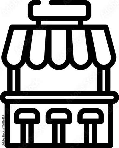 Beach Bar Line Icon