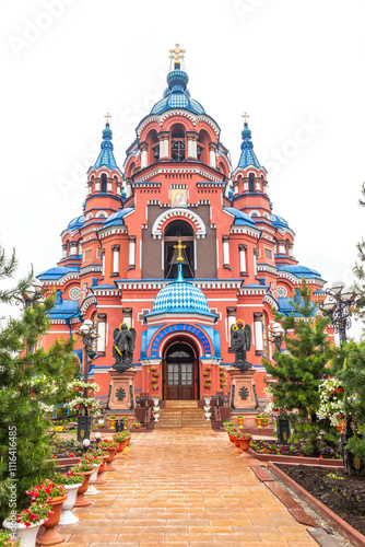 The Kazan (or Kazansky) Temple (or the Temple of the Kazan Icon of the Mother of God). Irkutsk city, Irkutsk region, Russia.