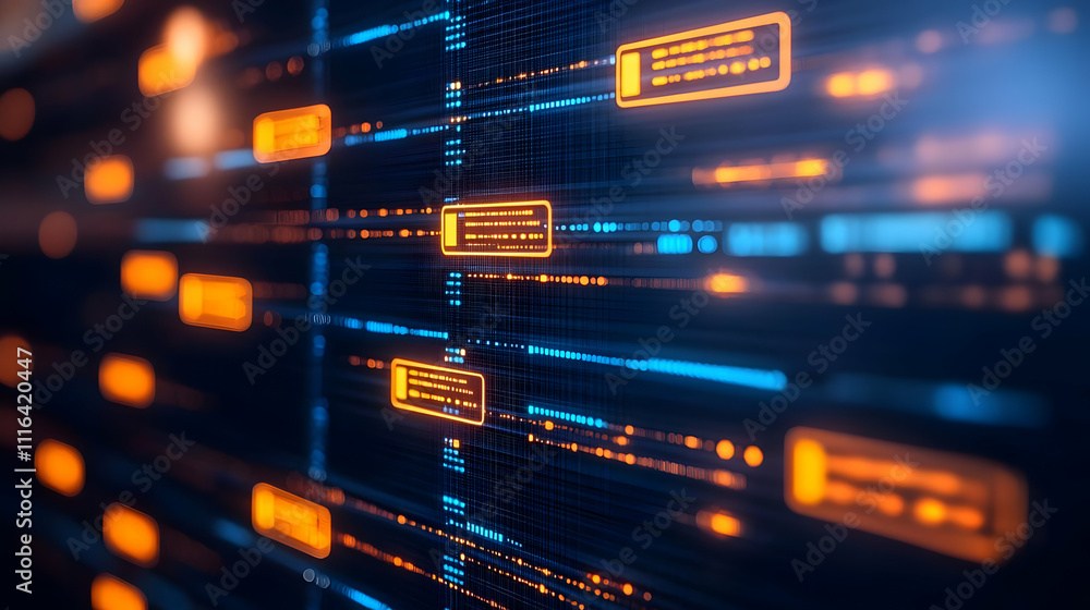 Naklejka premium Abstract 3D Digital Data Stream Background