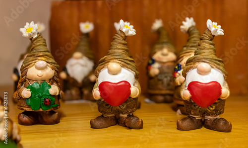 Three cute Christmas Gnomes, handmade decoration..