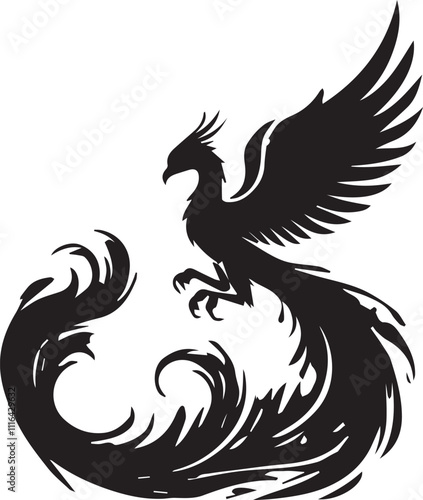 Phoenix silhouette vector EPS