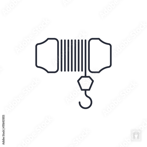 winch icon. winch Symbol sign for mobile concept and web design. Vector icon, Logo illustration, Vector graphics