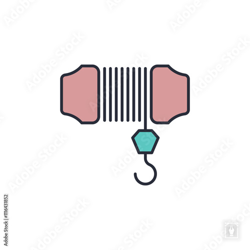 winch icon. winch Symbol sign for mobile concept and web design. Vector icon, Logo illustration, Vector graphics