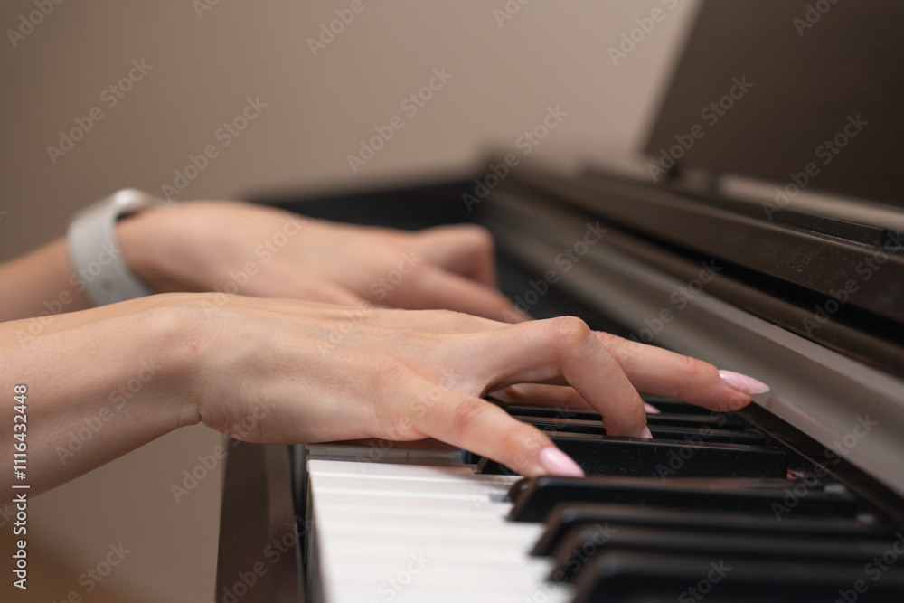 Fototapeta premium hands playing piano