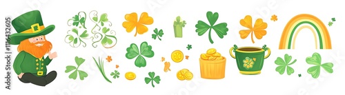 St Patrick's Day themed sticker set photo