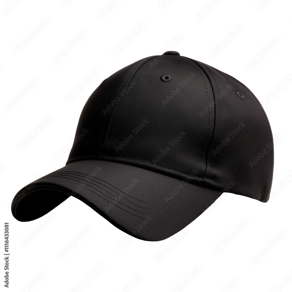 Fototapeta premium dark black denim baseball cap isolated on a transparent background
