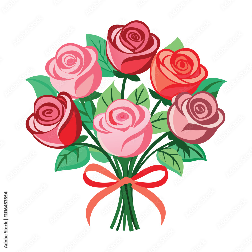 Naklejka premium bouquet of roses on black background