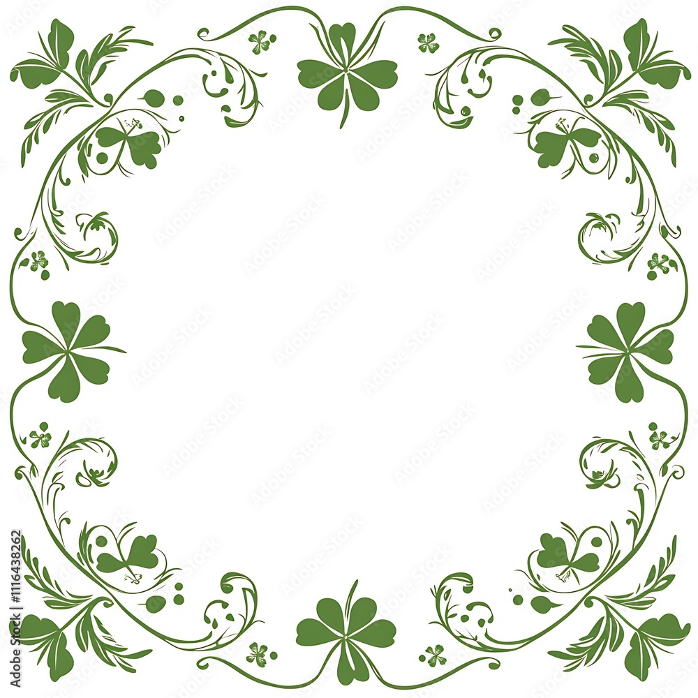 St. Patrick's Day frame, shamrocks, white background clipart St. Patrick's Day frame, shamrocks, white background clipart