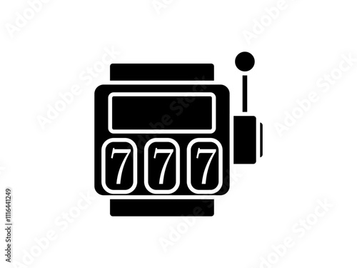 Slot machine icon, flat style pictogram icon for mobile app ui or ux, vector illustration logo symbol design sign, isolated on white