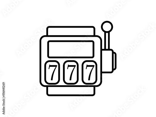 Slot machine icon, icon flat style pictogram for ui or ux mobile app, design sign logo symbol vector illustration, isolated on white