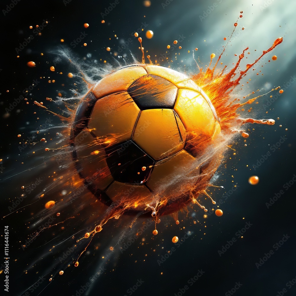 Fototapeta premium AI portrait: Dynamic soccer ball in flight.