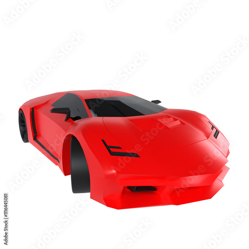 Stylish red sports car model with sleek design and bold aesthetics
