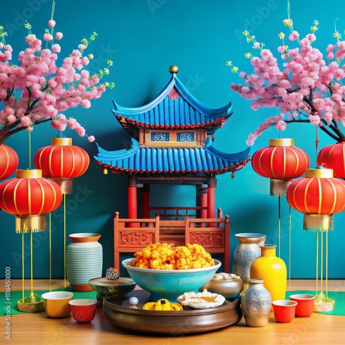 Spring Festival Celebration and Elegant Design Templates photo