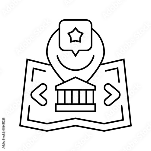 venue selection agency line icon vector. venue selection agency sign. isolated contour symbol black illustration
