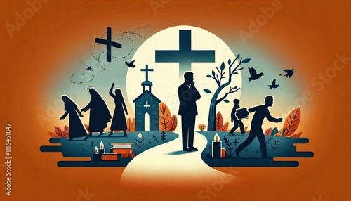 Silhouette of a person contemplating faith and leaving religious traditions